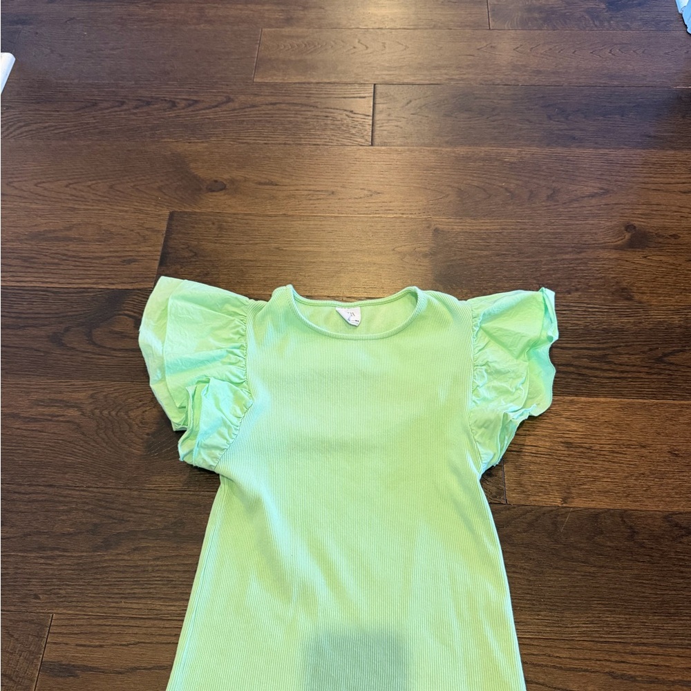 ZARA Green Ruffled Kids Top